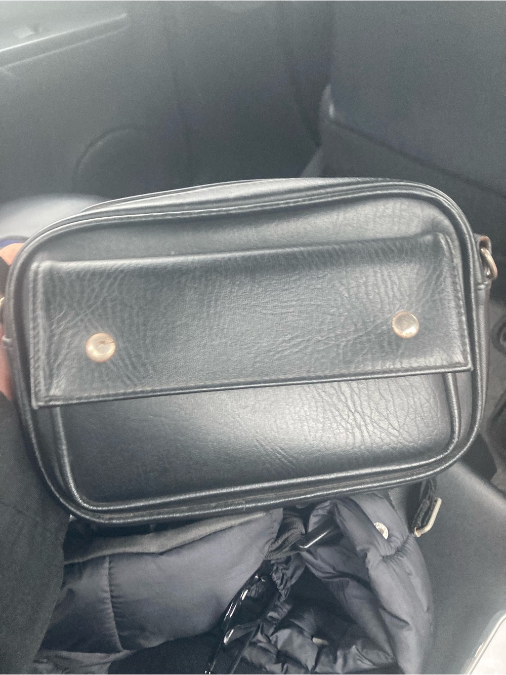 Classic Black Leather Crossbody Bag
